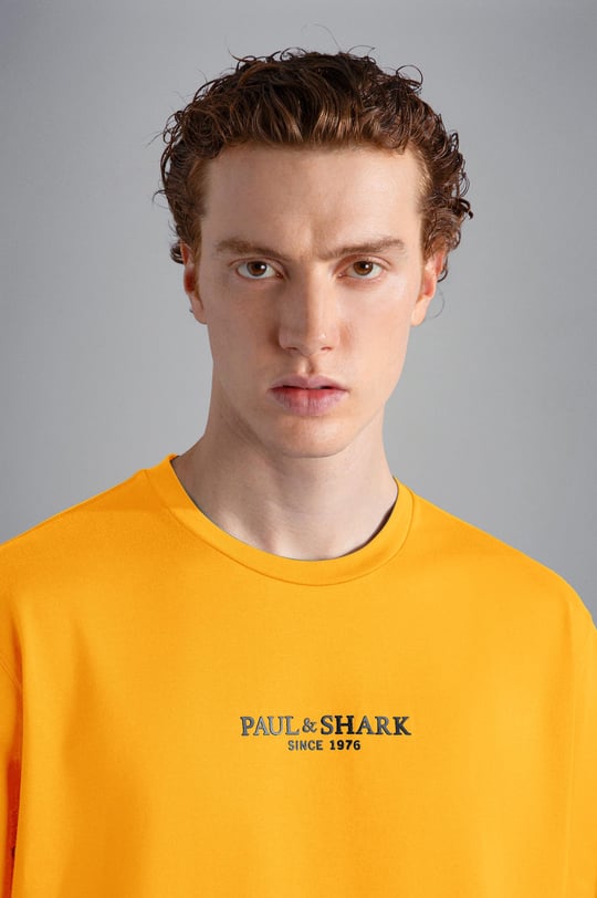 Paul Shark Paul Shark Erkek Marka Logolu Uzun Kollu Rahat Sarı T-Shirt 13311624-024