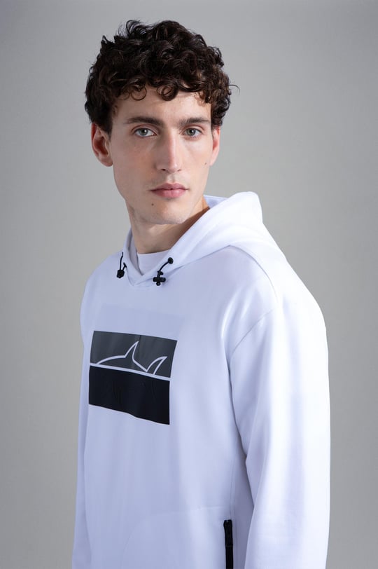 Paul Shark Paul Shark Erkek Marka Logolu Uzun Kollu Rahat Beyaz Sweatshirt 13311882-010