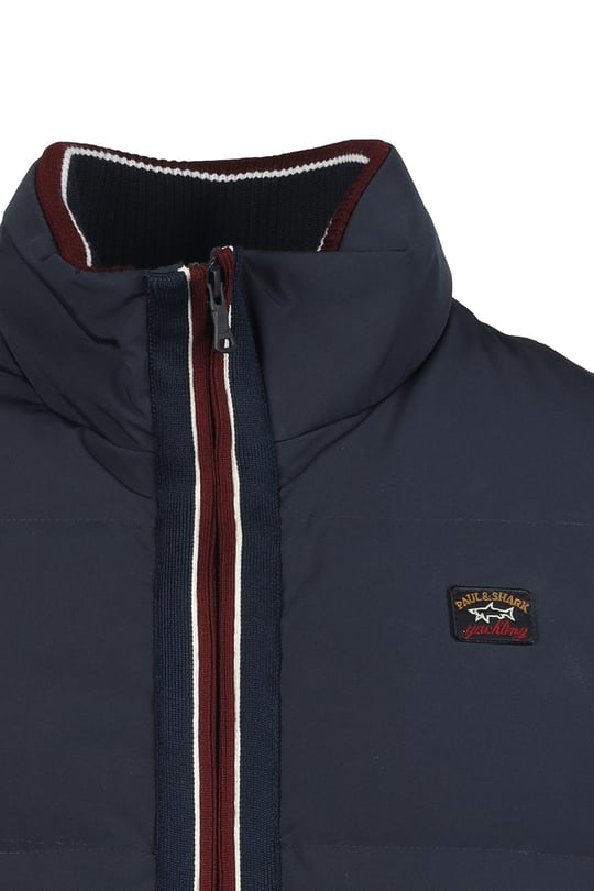 Paul Shark Paul Shark Erkek Marka Logo Detaylı Şişme Dik Yaka Lacivert Yelek 13312192-050