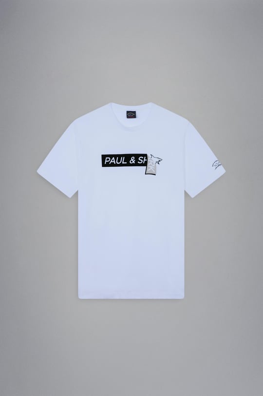 Paul Shark Paul Shark Erkek Marka Logolu Kısa Kol Yuvarlak Yaka Beyaz T-Shirt 13311635-010