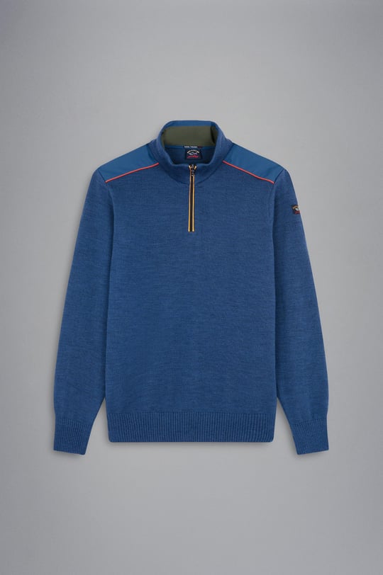 Paul Shark Paul Shark Erkek Marka Logolu Uzun Kollu Rahat Mavi Sweatshirt 13311158-634