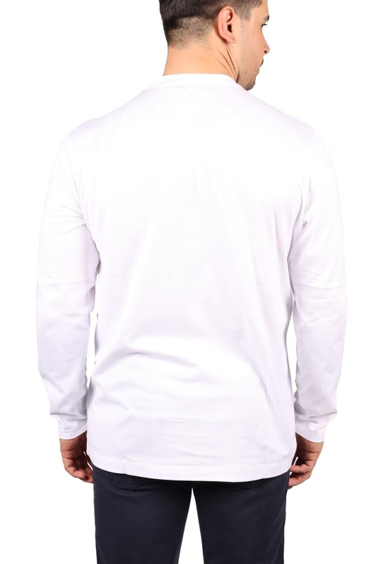Paul Shark Paul Shark Erkek Marka Logolu Uzun Kollu Rahat Beyaz T-Shirt 13311624-010