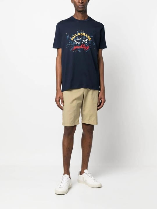 Paul Shark Paul Shark Erkek Marka Logolu Basic Bisiklet Yaka Kısa Kollu Lacivert T-Shirt 23411041-726