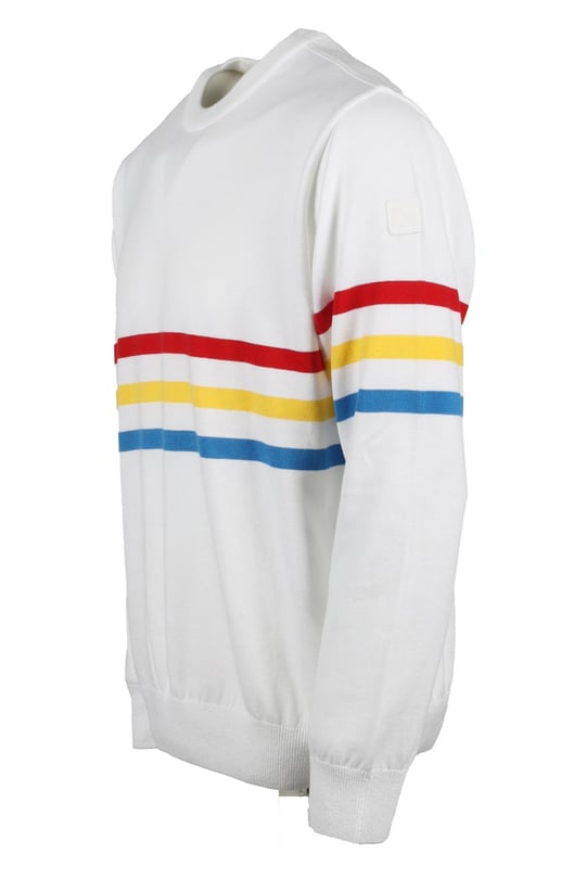 Paul Shark Paul Shark Erkek Marka Logo Detaylı Regular Fit Uzun Kollu Beyaz Kazak P20P1511-304