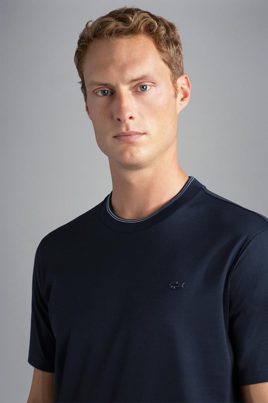 Paul Shark Paul Shark Erkek Marka Logolu Kısa Kol Yuvarlak Yaka Lacivert T-Shirt 13311617-013