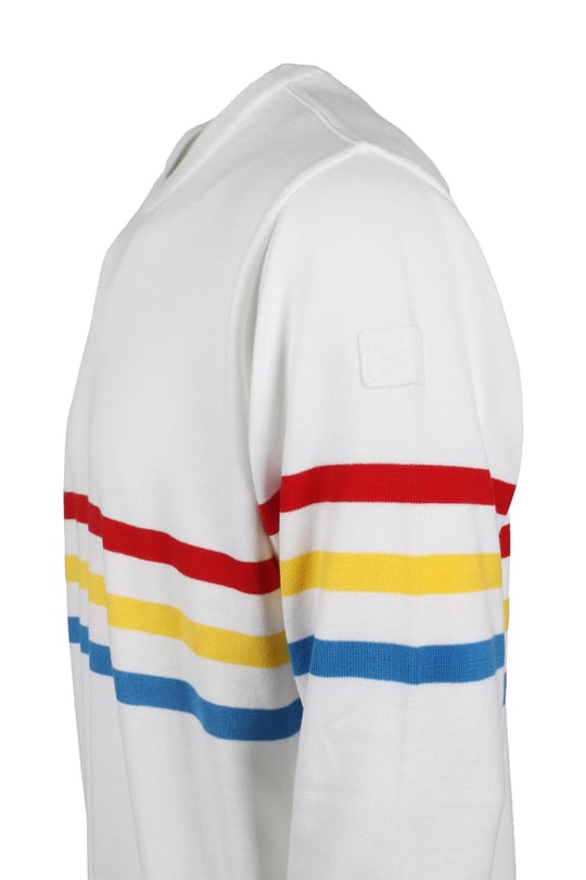 Paul Shark Paul Shark Erkek Marka Logo Detaylı Regular Fit Uzun Kollu Beyaz Kazak P20P1511-304
