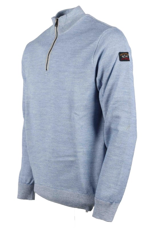 Paul Shark Paul Shark Erkek Marka Logo Detaylı Regular Fit Uzun Kollu Mavi Kazak P20P1652-109