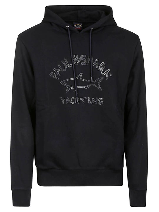 Paul Shark Paul Shark Erkek Marka Logo Detaylı Kapşonlu İpli Lacivert Sweatshirt 12311890-013