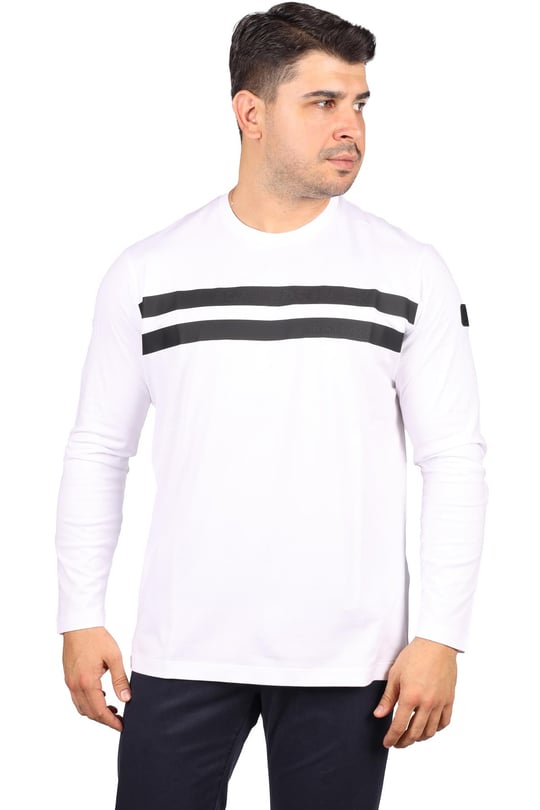 Paul Shark Paul Shark Erkek Marka Logo Detaylı Regular Fit Uzun Kollu Beyaz T-Shirt 13311638-010