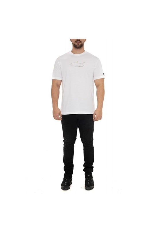 Paul Shark Paul Shark Erkek Marka Logo Detaylı Regular Fit Kısa Kollu Beyaz T-Shirt 23411198-010