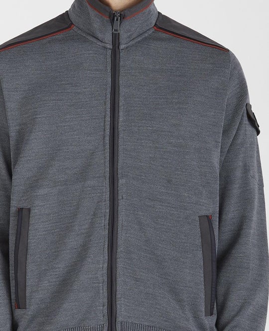 Paul Shark Paul Shark Erkek Marka Logo Detaylı Regular Fit Uzun Kollu Gri Hırka I20P1266-664