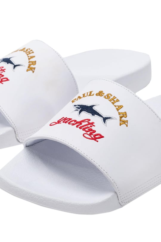 Paul Shark Paul Shark Erkek Marka Logo Baskılı Beyaz Terlik C0P8001-010
