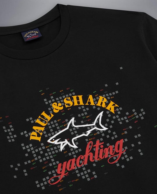 Paul Shark Paul Shark Erkek Marka Logolu Basic Bisiklet Yaka Kısa Kollu Siyah1 T-Shirt 23411041-011
