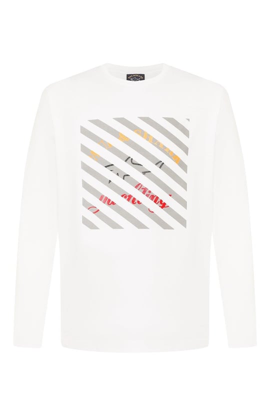 Paul Shark Paul Shark Erkek Marka Logo Detaylı Regular Fit Uzun Kollu Beyaz T-Shirt P20P1502-010