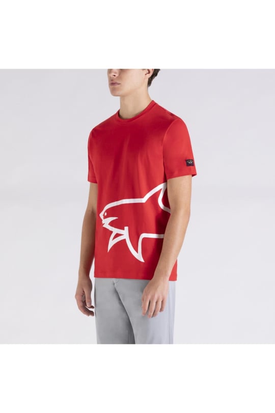 Paul Shark Paul Shark Erkek Marka Logo Detaylı Regular Fit Kısa Kollu Kırmızı T-Shirt E20P1049-577