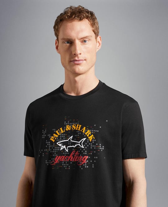 Paul Shark Paul Shark Erkek Marka Logolu Basic Bisiklet Yaka Kısa Kollu Siyah1 T-Shirt 23411041-011