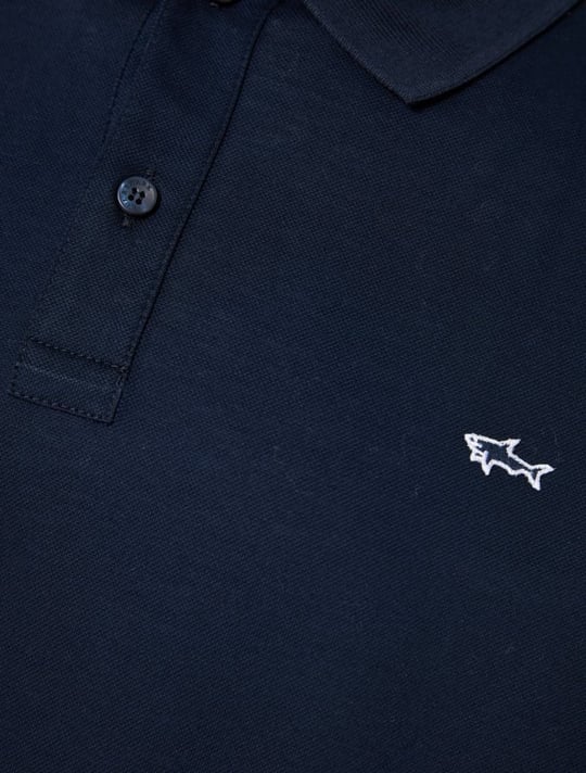 Paul Shark Paul Shark Erkek Normal Kalıp Pamuklu Pike Kumaşlı Logo Nakışlı Kısa Kollu Mavi Polo Yaka T-Shirt 99311003-013