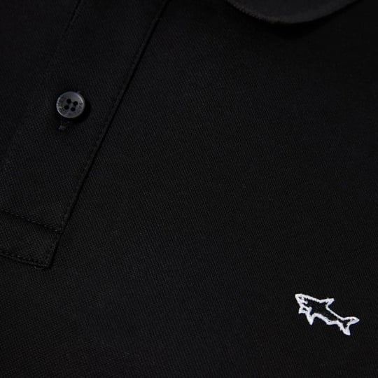 Paul Shark Paul Shark Erkek Normal Kalıp Pamuklu Pike Kumaşlı Logo Nakışlı Kısa Kollu Siyah Polo Yaka T-Shirt 99311003-011