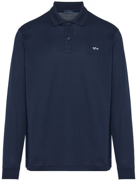 Paul Shark Paul Shark Erkek Normal Kalıp Pamuklu Pike Kumaşlı Logo Nakışlı Kısa Kollu Mavi Polo Yaka T-Shirt 99311003-013