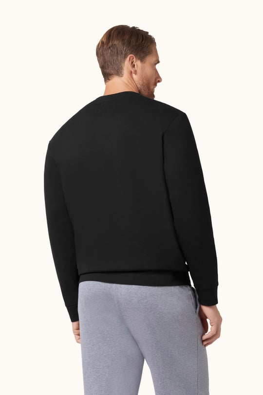 Paul Shark Paul Shark Erkek Normal Kesim Logo Detaylı Yuvarlak Yakalı Pamuklu Uzun Kollu Siyah Sweatshirt 16311828A-011