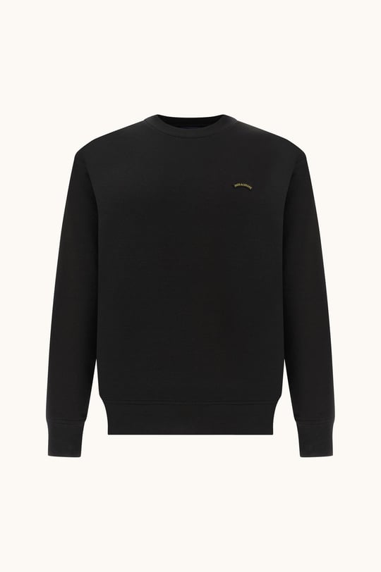 Paul Shark Paul Shark Erkek Normal Kesim Logo Detaylı Yuvarlak Yakalı Pamuklu Uzun Kollu Siyah Sweatshirt 16311828-011
