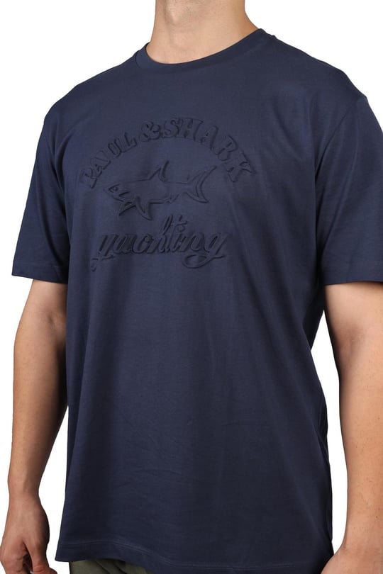 Paul Shark Paul Shark Erkek Pamuklu Bisiklet Yaka Kısa Kollu Lacivert T-Shirt 23411196-013