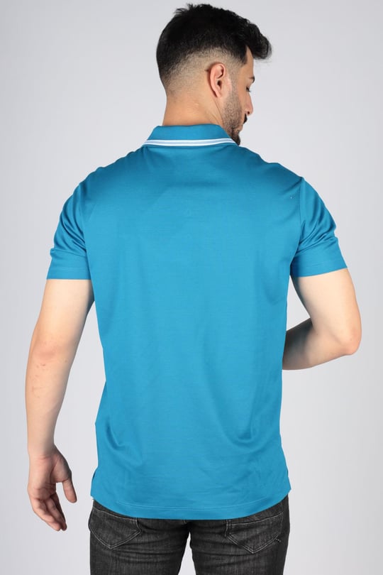 Paul Shark Paul Shark Erkek Pamuklu Polo Yakalı Rahat Kesim Günlük Kullanıma Uygun Mavi Polo Yaka T-Shirt 23411201-338