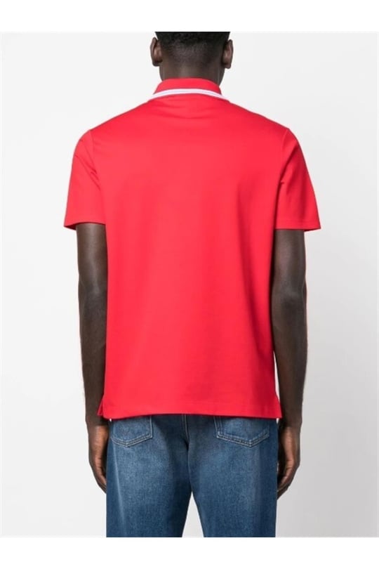 Paul Shark Paul Shark Erkek Pamuklu Polo Yakalı Rahat Kesim Günlük Kullanıma Uygun Kırmızı Polo Yaka T-Shirt 23411201-577
