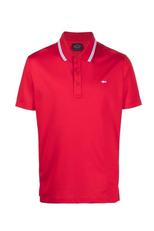 Paul Shark Paul Shark Erkek Pamuklu Polo Yakalı Rahat Kesim Günlük Kullanıma Uygun Kırmızı Polo Yaka T-Shirt 23411201-577