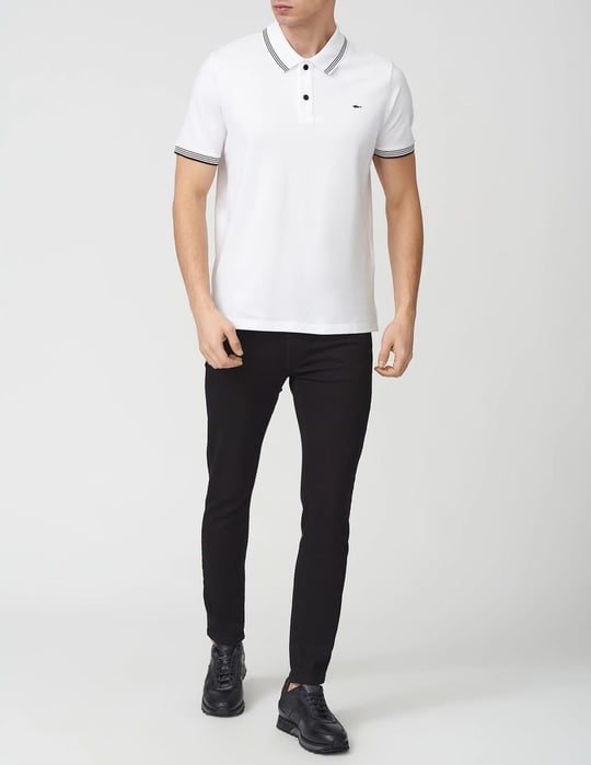 Paul Shark Paul Shark Erkek Pamuklu Polo Yakalı Rahat Kesim Günlük Kullanıma Uygun Beyaz1 Polo Yaka T-Shirt 22411251-10