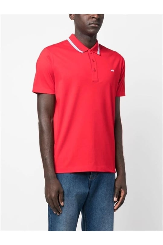 Paul Shark Paul Shark Erkek Pamuklu Polo Yakalı Rahat Kesim Günlük Kullanıma Uygun Kırmızı Polo Yaka T-Shirt 23411201-577