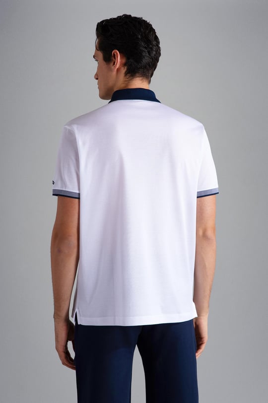 Paul Shark Paul Shark Erkek Pamuklu Polo Yakalı Düğme Kapamalı Kısa Kollu Beyaz Polo Yaka T-Shirt 24411316-010