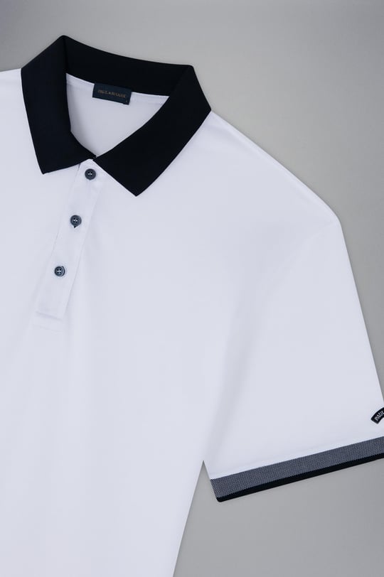 Paul Shark Paul Shark Erkek Pamuklu Polo Yakalı Düğme Kapamalı Kısa Kollu Beyaz Polo Yaka T-Shirt 24411316-010