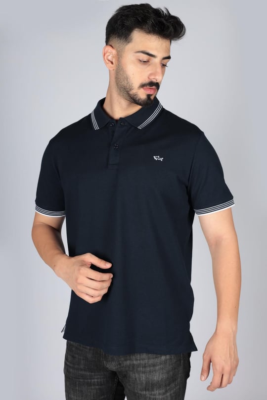 Paul Shark Paul Shark Erkek Pamuklu Polo Yakalı Rahat Kesim Günlük Kullanıma Uygun Lacivert Polo Yaka T-Shirt 22411251-013