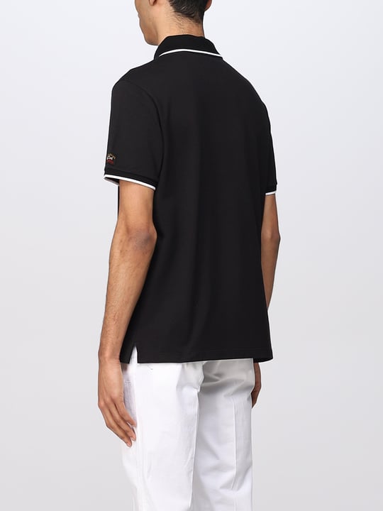 Paul Shark Paul Shark Erkek Pamuklu Polo Yakalı Rahat Kesim Günlük Kullanıma Uygun Siyah Polo Yaka T-Shirt 23411227-011