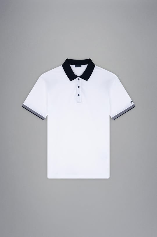 Paul Shark Paul Shark Erkek Pamuklu Polo Yakalı Düğme Kapamalı Kısa Kollu Beyaz Polo Yaka T-Shirt 24411316-010