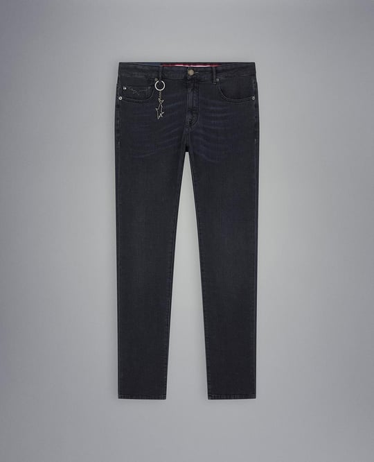 Paul Shark Paul Shark Erkek Pamuklu Regular Fit Düz Gri Jeans 23414107-008