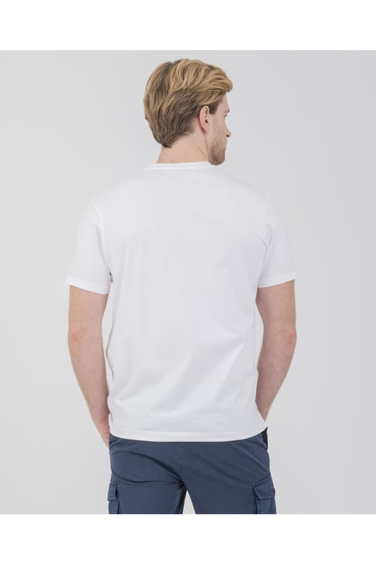 Paul Shark Paul Shark Erkek Pamuklu Regular Fit Düz Kısa Kollu Beyaz T-Shirt 22411009-010