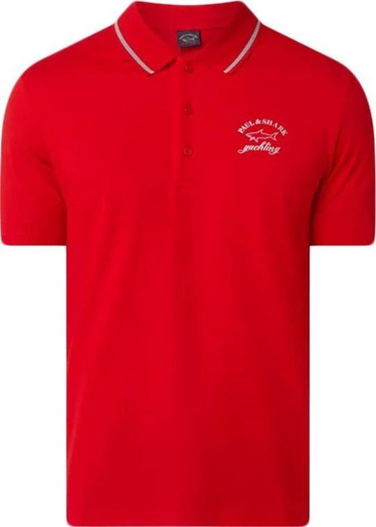 Paul Shark Paul Shark Erkek Pamuklu Regular Fit Düz Kısa Kollu Kırmızı Polo Yaka T-Shirt 21411317-577