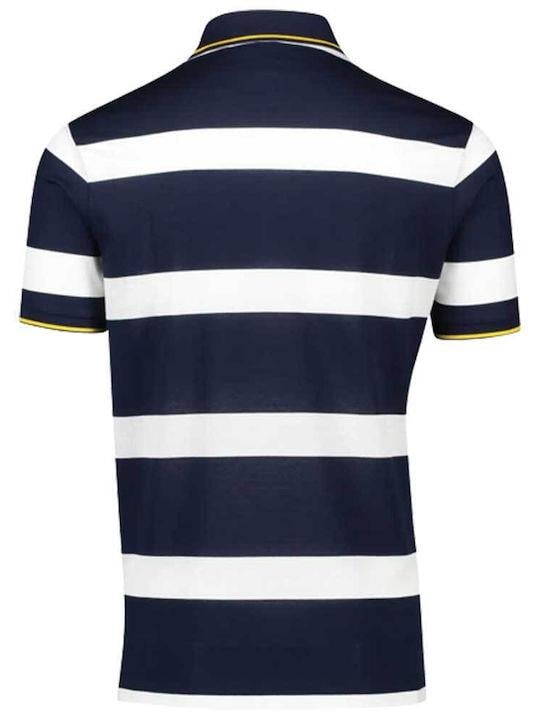 Paul Shark Paul Shark Erkek Pamuklu Regular Fit Çizgili Kısa Kollu Lacivert-Beyaz Polo Yaka T-Shirt 23411289-229