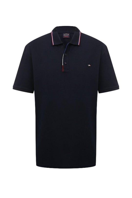 Paul Shark Paul Shark Erkek Pamuklu Regular Fit Düz Kısa Kollu Lacivert Polo Yaka T-Shirt 23411214A-013