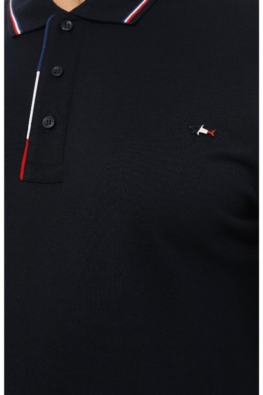Paul Shark Paul Shark Erkek Pamuklu Regular Fit Düz Kısa Kollu Lacivert Polo Yaka T-Shirt 23411214A-013