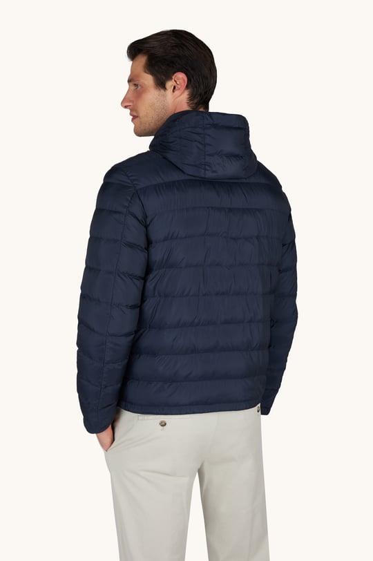 Paul Shark Paul Shark Erkek Pamuklu Regular Fit Kapitoneli Kapüşonlu Fermuarlı Lacivert Ceket 99312008A-013