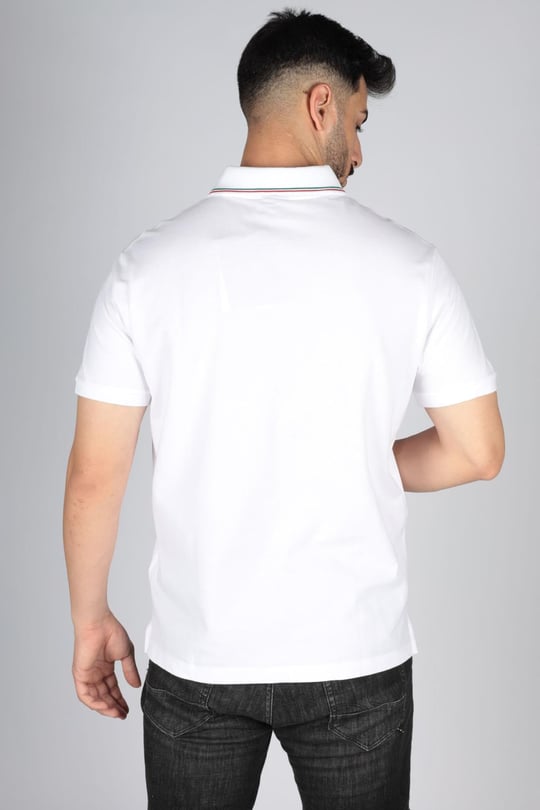 Paul Shark Paul Shark Erkek Pamuklu Regular Fit Düz Kısa Kollu Beyaz Polo Yaka T-Shirt 23411214-010