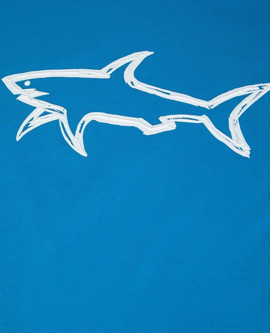 Paul Shark Paul Shark Erkek Pamuklu Regular Fit Yuvarlak Yaka Mavi T-Shirt 22411073-338
