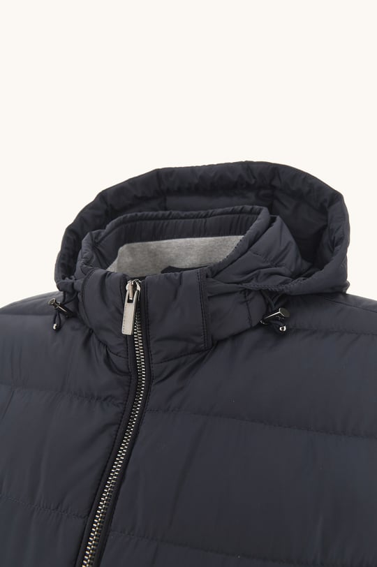 Paul Shark Paul Shark Erkek Pamuklu Regular Fit Kapitoneli Kapüşonlu Fermuarlı Lacivert Ceket 99312008A-013