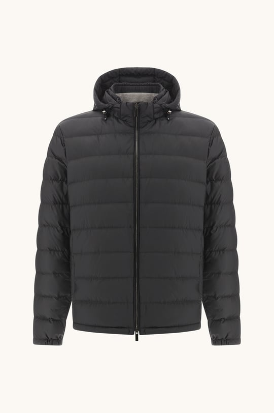Paul Shark Paul Shark Erkek Pamuklu Regular Fit Kapitoneli Kapüşonlu Fermuarlı Siyah Ceket 99312008A-011