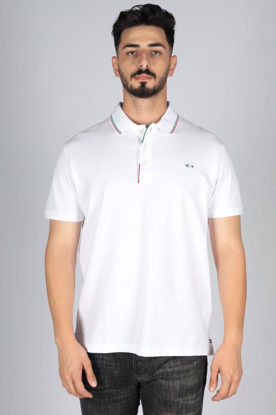 Paul Shark Paul Shark Erkek Pamuklu Regular Fit Düz Kısa Kollu Beyaz Polo Yaka T-Shirt 23411214-010