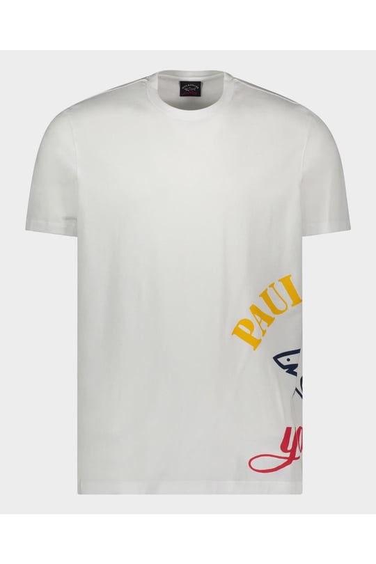 Paul Shark Paul Shark Erkek Pamuklu Regular Fit Düz Kısa Kollu Beyaz T-Shirt 22411021-010