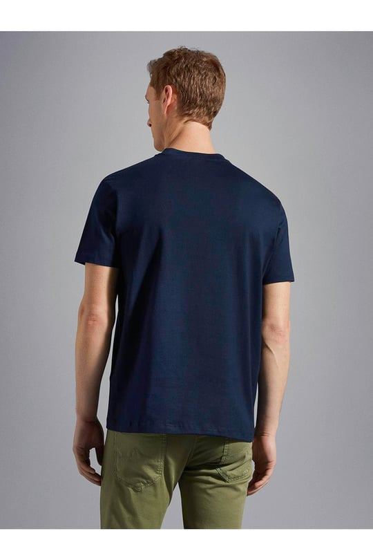 Paul Shark Paul Shark Erkek Pamuklu Regular Fit Düz Kısa Kollu Lacivert T-Shirt 23411036A-013